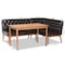 Baxton Studio Riordan Mid-Century Dark Brown Faux Leather and Walnut Brown Finished Wood 3-PC Dining Nook Set 186-11358-9305-Zoro - alternate 10